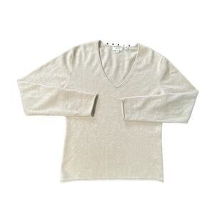 Repeat Brand Easy Knit 100% Pure Cashmere Sweater Jumper Beige 42/Large Women